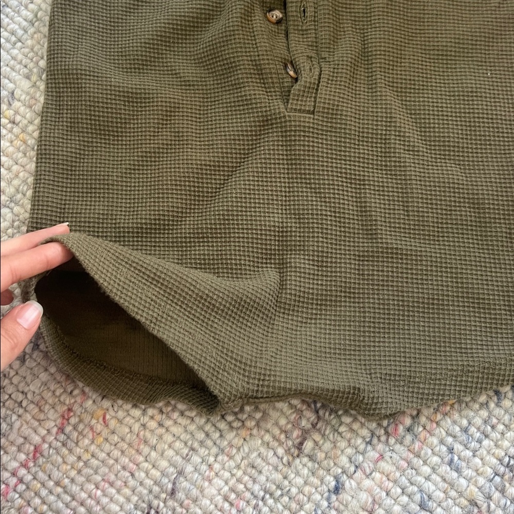 The Simple Folk organic cotton Olive Green Kids Shirt - Picture 3 of 3